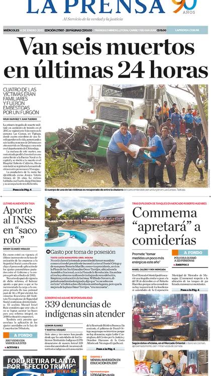 La Prensa Nicaragua Miércoles 04 De Enero De 2017 Infobae