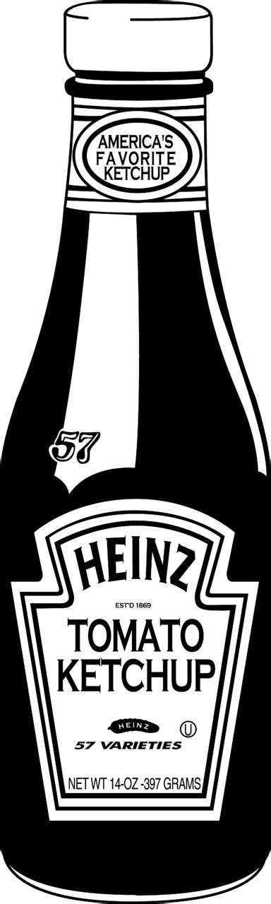 Heinz Ketchup Bottle Logo Black and White – Brands Logos