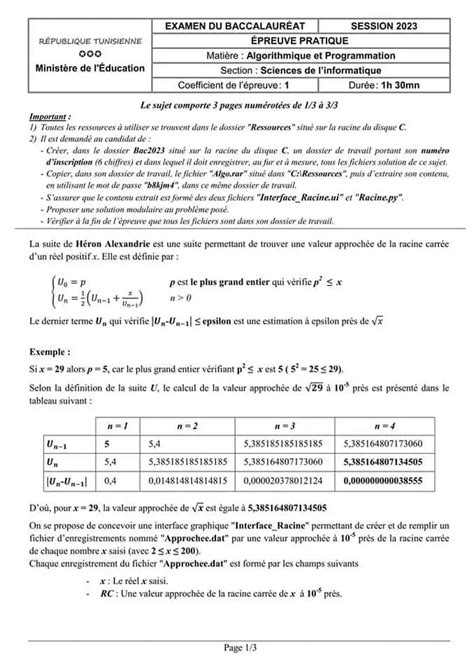 Bac Sc De L Informatique Algorithme Et Programmation Bac Sciences De L