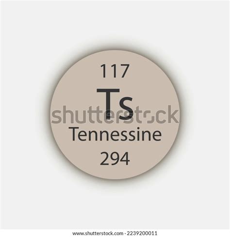 Tennessine Symbol Chemical Element Periodic Table Stock Vector (Royalty ...