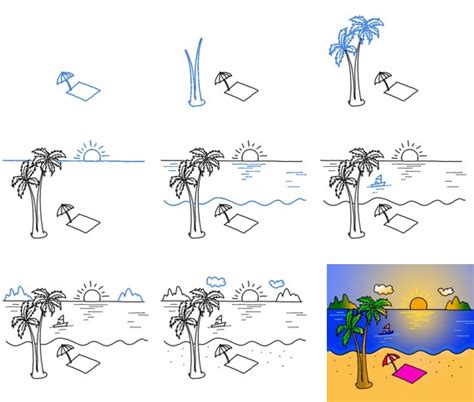 Comment Dessiner Id E De Plage Dessin Facile