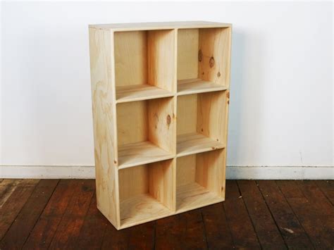 Pine X Cube Shelf Record Storage Bookcase Finished Unfinished Modern