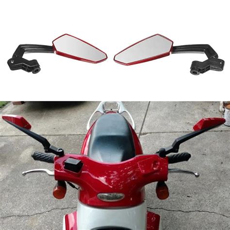 8 10mm 1 Pair Personalized Red Motorcycle HD Rear View Mirror