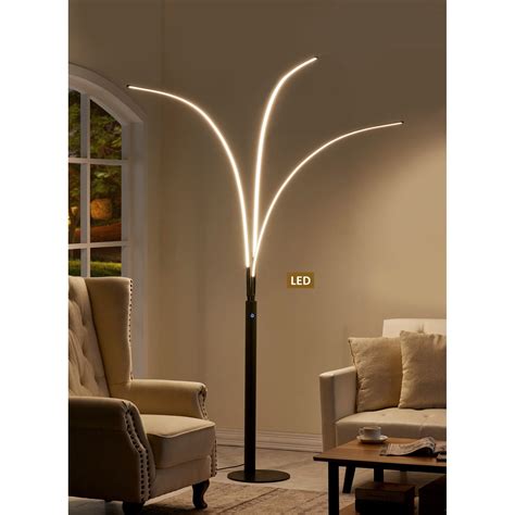 Artiva Aurora Led Arch Tree Floor Lamp 92 Black Black Na Walmart