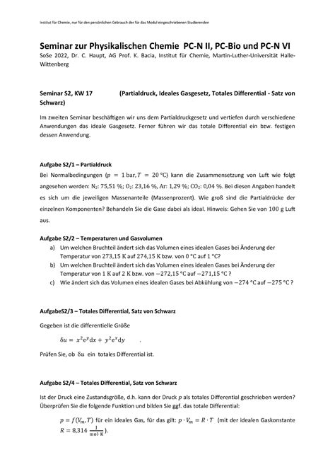 So Se Seminar Pc Nii Institut F R Chemie Nur F R Den