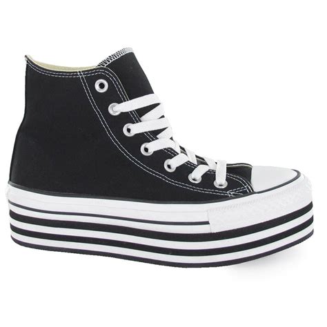 Venta Ulanka Converse Negras Plataforma En Stock