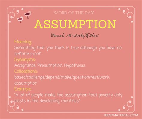 Assumption Word Of The Day For Ielts Speaking And Writing