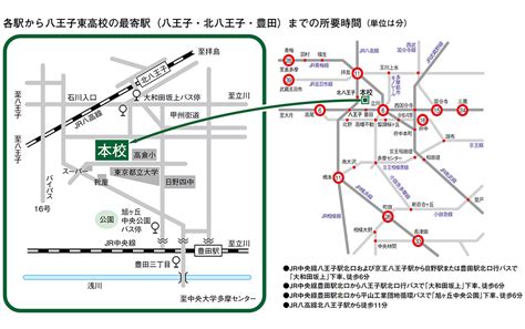 アクセスマップ ｜ 東京都立八王子東高等学校 東京都立学校