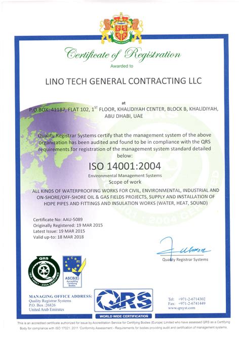 Iso Certificates Linotechlinotech