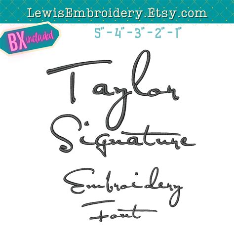 Taylor Signature Embroidery Font Swifty Font Eras Tour Font Machine ...