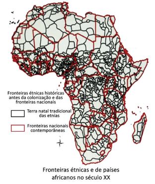 Questão O mapa do continente africano a seguir reproduz as fronteiras