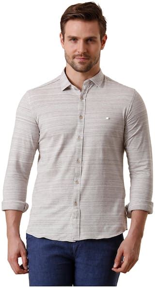 Buy True Blue Men Beige Solid Slim Fit Casual Shirt Online At Low