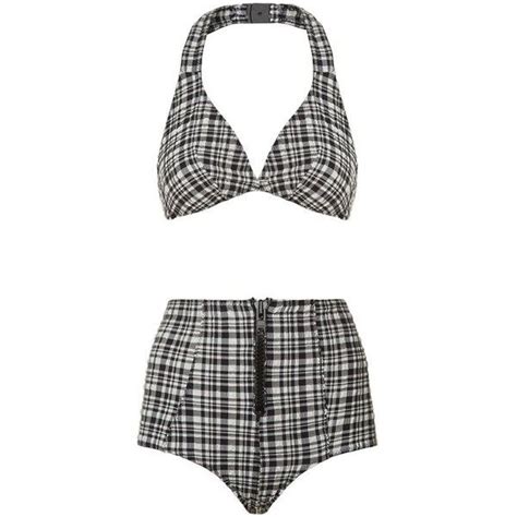 Lisa Marie Fernandez Plaid Seersucker Halterneck Bikini 535 CAD Liked