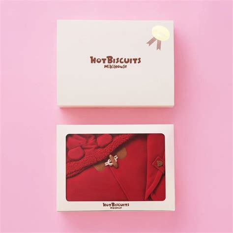 HOT BISCUITS ミキハウス 出産祝い 内祝い お耳付きボアフリース ダッフルマントセットBOX付き 赤 紺 アイボリー フリ cm ホットビスケッツ ミキハウス