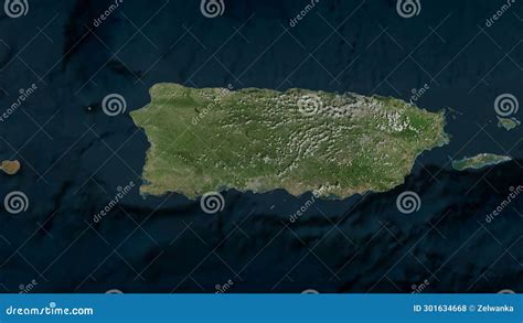 Puerto Rico - USA Highlighted. High-res Satellite Stock Illustration - Illustration of science ...