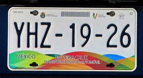 Placas De México Diseño Mexico License Plates Coche Veracruz 2012