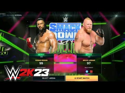 WWE 2K23 ROMAN REGINS VS BROCK LESNAR YouTube