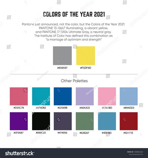 Colors 2021 Color Palettes 2021 Color Stock Vector Royalty Free