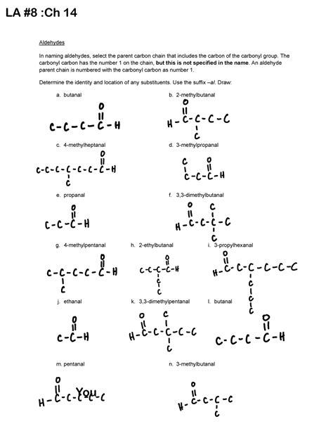 Ch Naming Aldehydes And Ketones Aldehydes In Naming Aldehydes