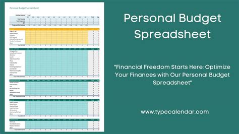 Free Printable Personal Budget Spreadsheet Templates [excel] Examples