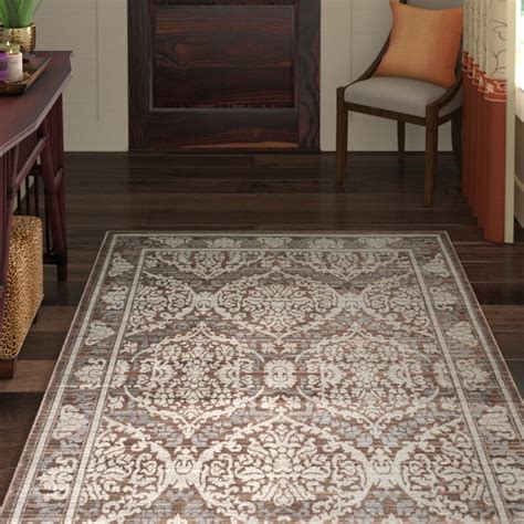 World Menagerie Abdoulaye Gray/Brown Area Rug | Wayfair