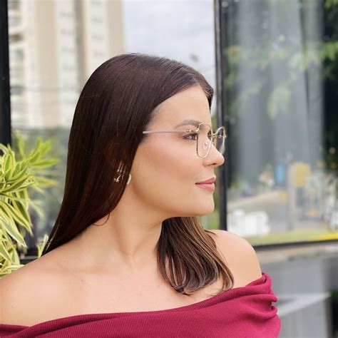 Óculos de Grau Feminino Gatinho Nude e Dourado Isabela Safine