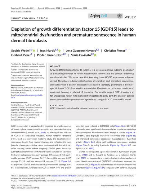 PDF Depletion Of Growth Differentiation Factor 15 GDF15 Leads To