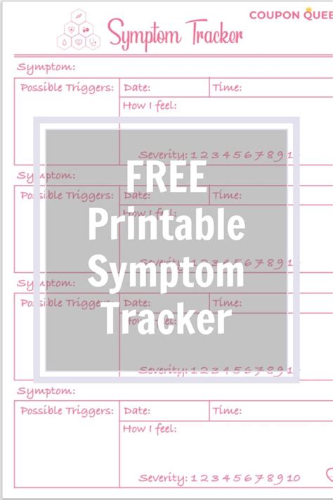 Free Printable Symptom Tracker Symptom Tracker Symptom Tracker Printable Free Printables