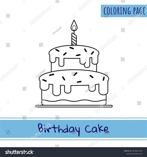 Coloring Page Birthday Cake Suitable Kids Stock Vector (Royalty Free ...