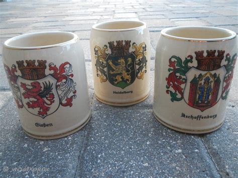 German Beer Mug 1 2 Litre Stein Hand Painted A Wilhelm Germany~ Qty 3 German Beer German