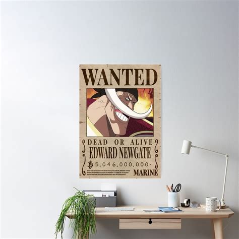 WhiteBeard Wanted Poster One Piece Poster Anime Lover Gift Anime