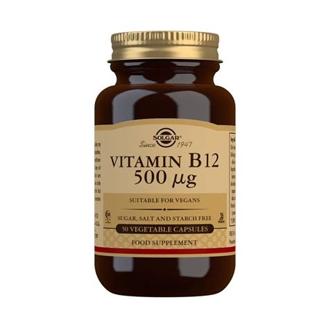 Solgar Vitamin B12 500g Vegicaps 50 Landys Chemist