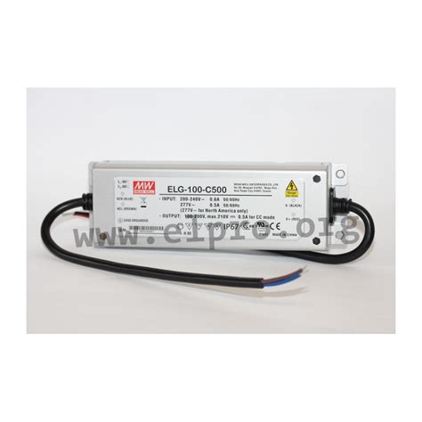 ELG 100 C500 Mean Well LED Drivers 100W Elpro Elektronik