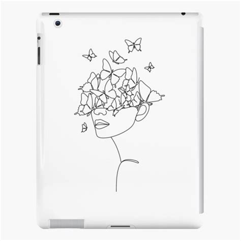 Coque Et Skin Adh Sive Ipad Femme Dessin Au Trait Papillon Imprime