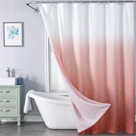 Textured Ombre Shower Curtain For Bathroom 3d Embossed Ruffle Waterproof Shower Curtain Fabric