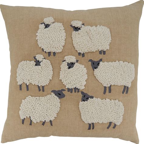 Mud Pie Long Sheep Pillow Brown Home And Kitchen