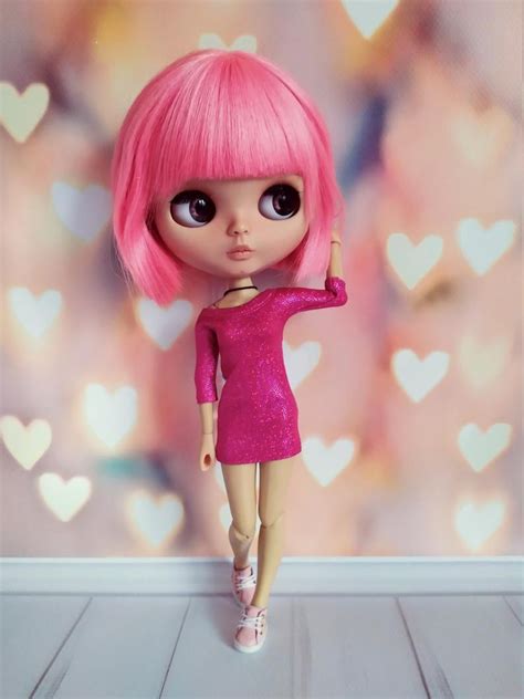 Pink Dress For Blythe Doll Etsy Blythe Dolls Blythe Pink Dress