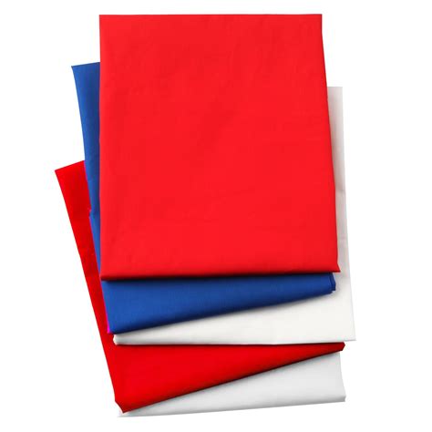 5pcs Set Solid Red Blue White 100 Cotton Fabric Etsy