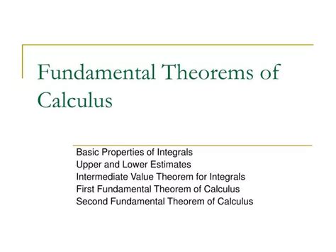 Ppt Fundamental Theorems Of Calculus Powerpoint Presentation Free