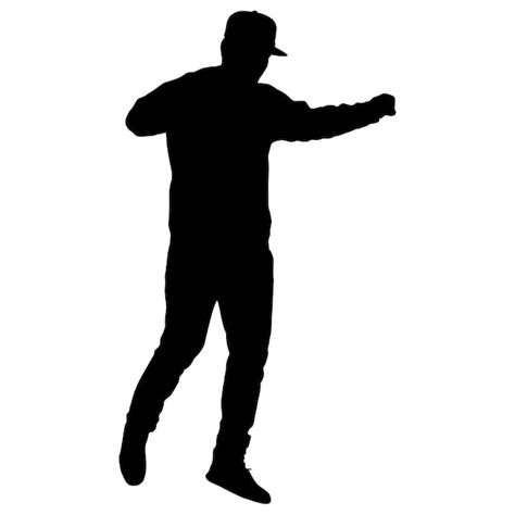 Premium Vector Black Silhouettes Man With Arm Raised On A White