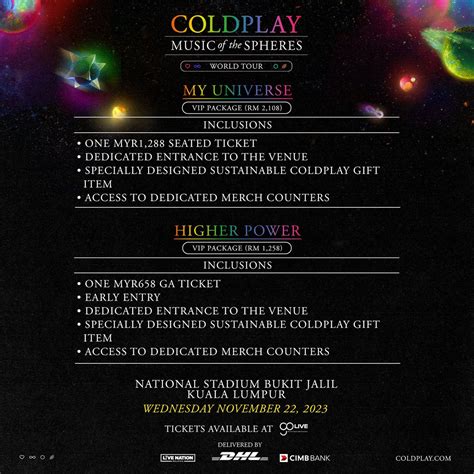 Coldplay Malaysia On Twitter Vip Package Please Read Up Carefully Guys