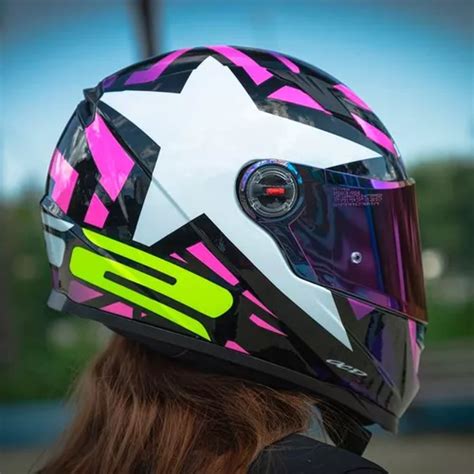 Capacete Ls Ff Starwar Rosa Fluo Roxo Violeta Lancamento