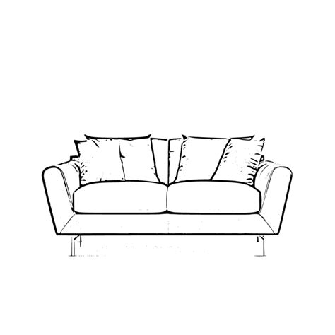 Black modern Sofa clipart on transparent background, Home interior ...