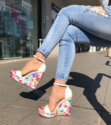 Floral High Heels Floral Sandals Wedge Sandals Boot Print Kitten