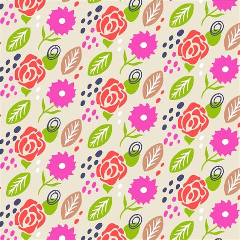 Design de padrão floral plano Vetor Grátis