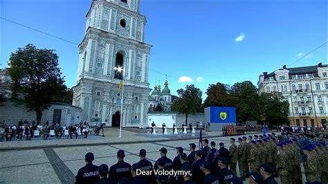 President of Lithuania Gitanas Nausėda gives a speech in Ukrainian during his visit to Kyiv ...