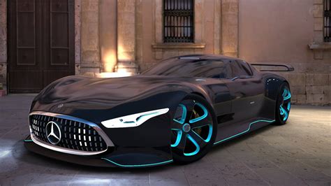 Black And Teal Mercedes Benz Coupe Mercedes Benz Amg Vision Gran