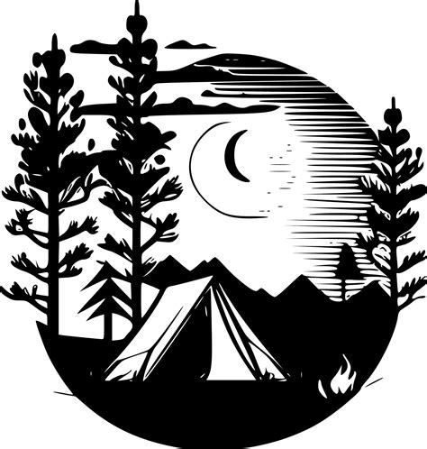 Camping, Minimalist and Simple Silhouette - Vector illustration ...