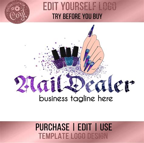 Diy Nail Logo Nail Logo Design Nail Tech Logo Press On Nails Logo