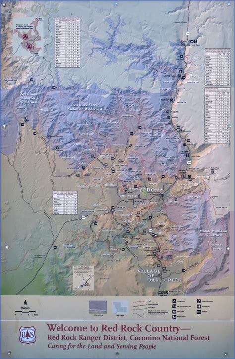 Sedona Hiking Trails Map - ToursMaps.com